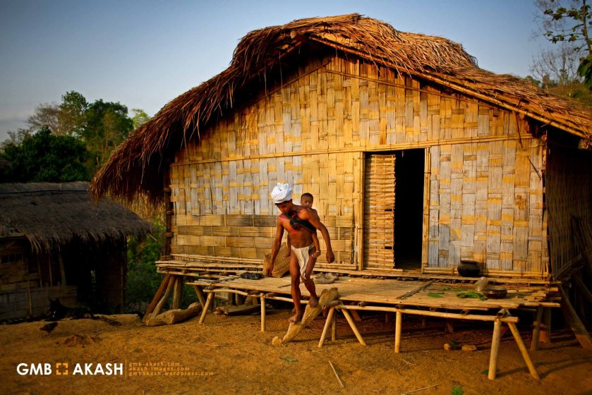 Mro (Mru) villagers in the Chittagong Hill Tracts.